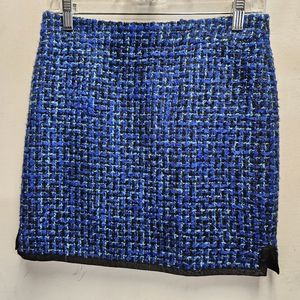 J. Crew blue wool blend mini skirt ~ womens size 0